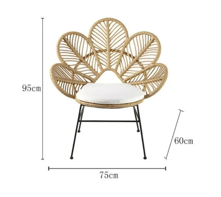 Flower tea table, Peacock chair, material quality "Bamboo vine", style " Modern minimalism"