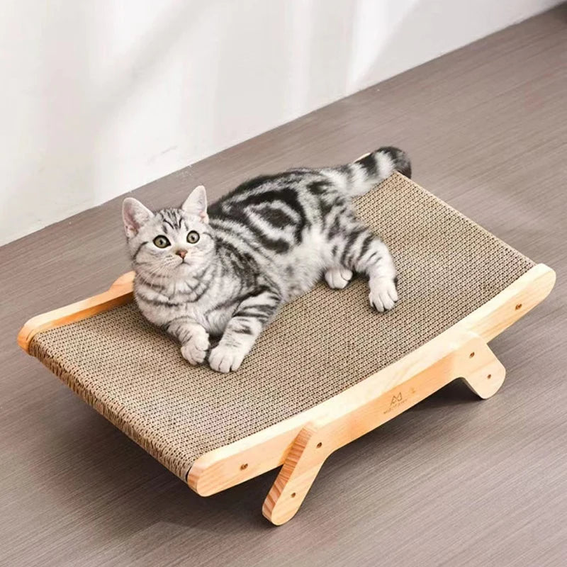 Multifunctional Cat Scratcher Board & Bed With Corrugated Cardboard For Cats Claw Sharpening & Play Toy