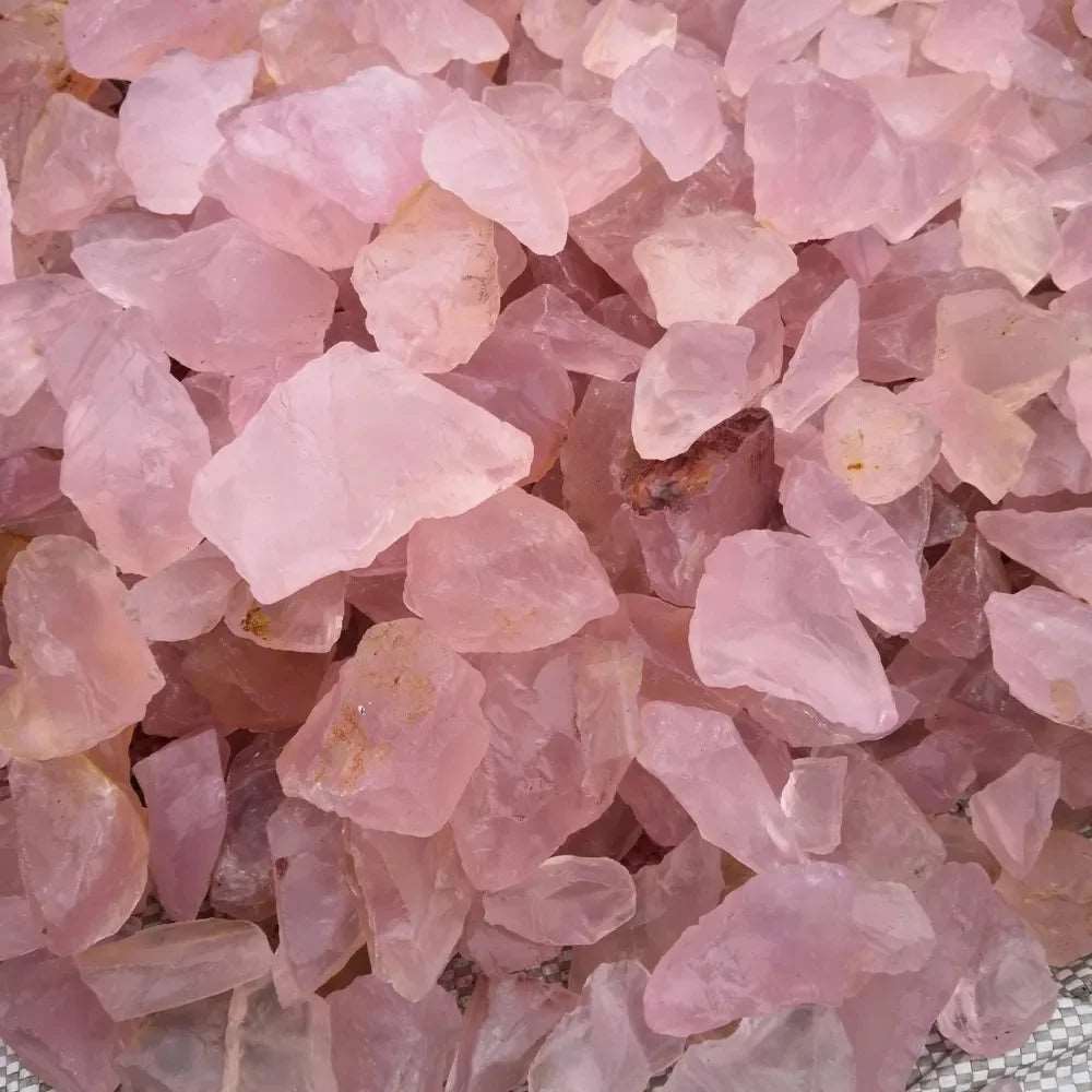 100% Natural Pink Rose Quartz Raw Crystal Stone - Healing Mineral for Stress Relief and Well-being