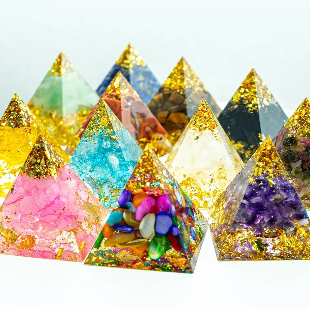 1.18in Natural Crystal Pyramid Energy Generator - Quartz Amethyst Reiki Healing Crystal Chakra Pyramid Meditation Tool for Home Decor