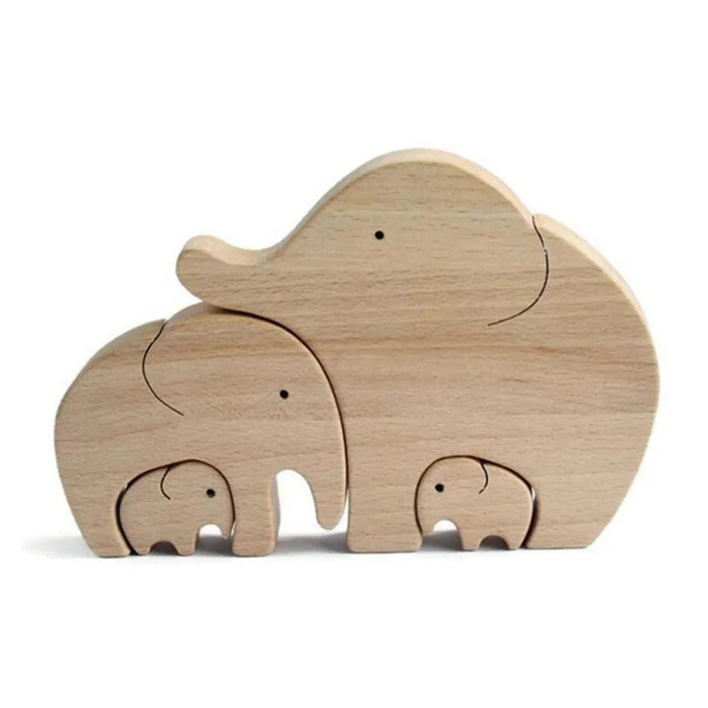 Cute Wooden Elephant Ornament & Toy