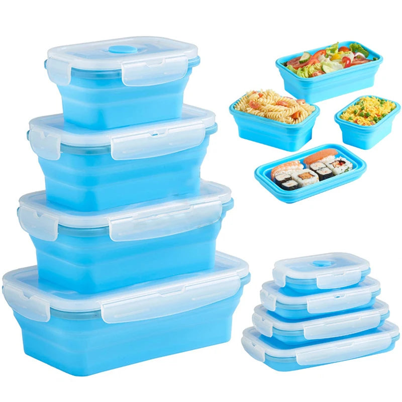 Eco-Friendly Silicone Lunch Box Folding Food Container