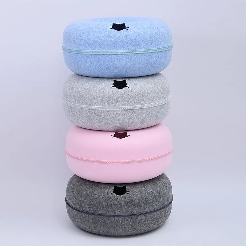 Natural Felt Interactive Pet Donut Tunnel Toy