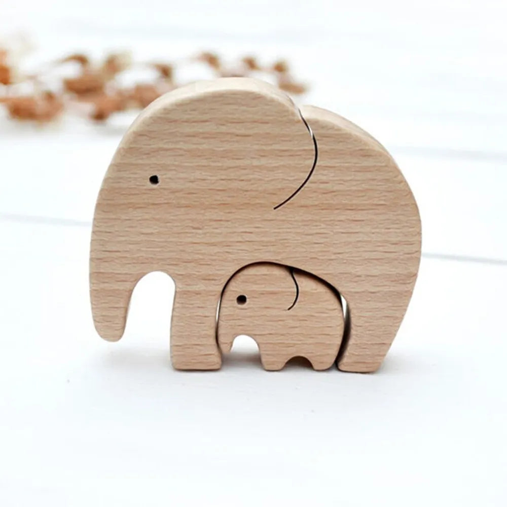 Cute Wooden Elephant Ornament & Toy