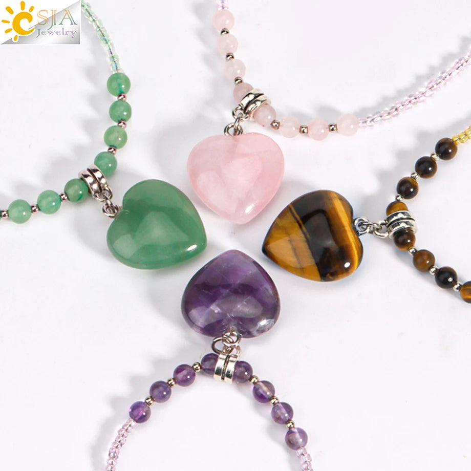 Natural Semi Precious Crystal/Stone Charm Necklace