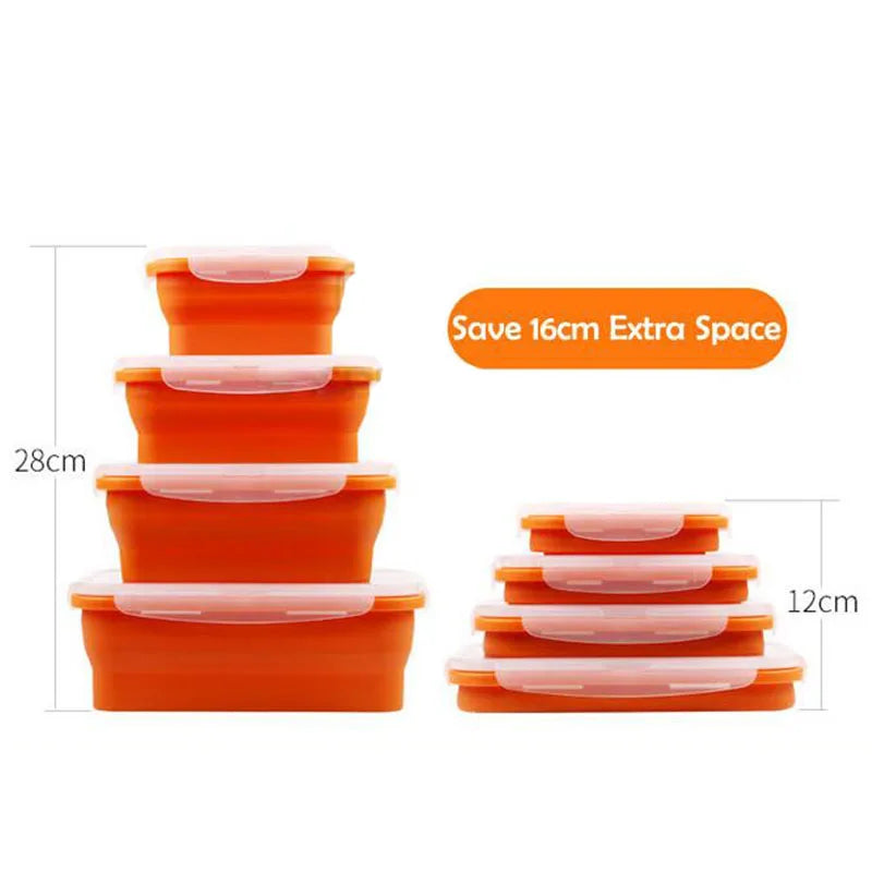 Eco-Friendly Silicone Lunch Box Folding Food Container