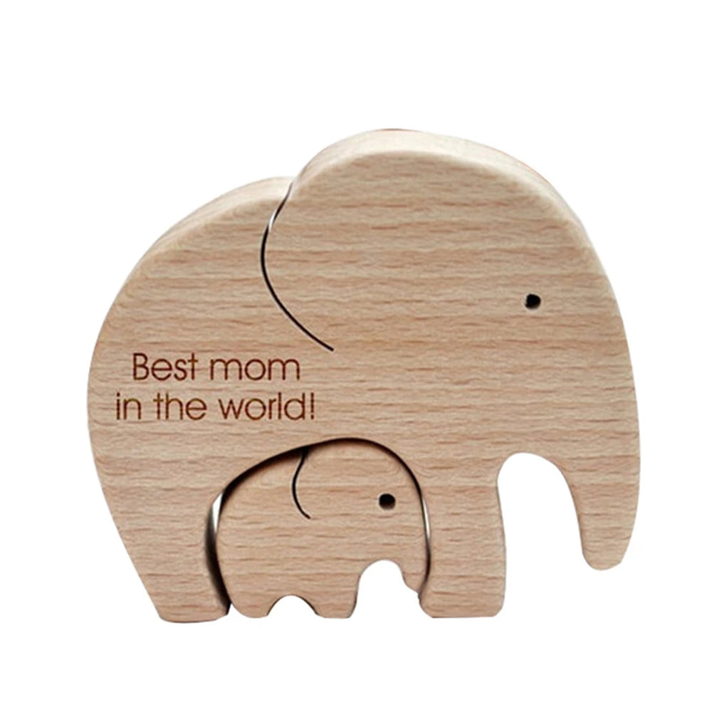 Cute Wooden Elephant Ornament & Toy