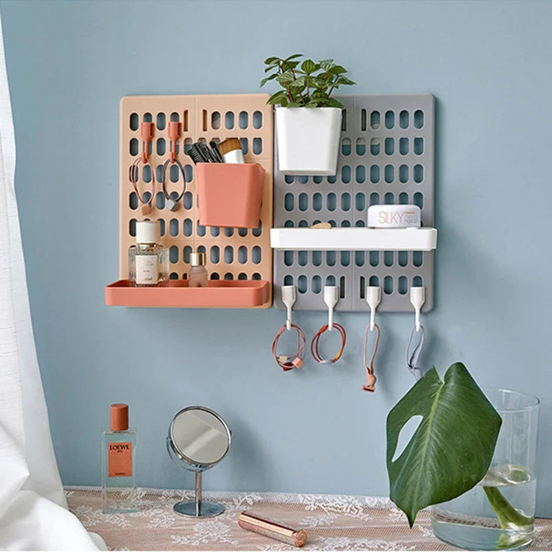 Wall Storage Hole Board Rack Organiser with Various Home Storage Accessories