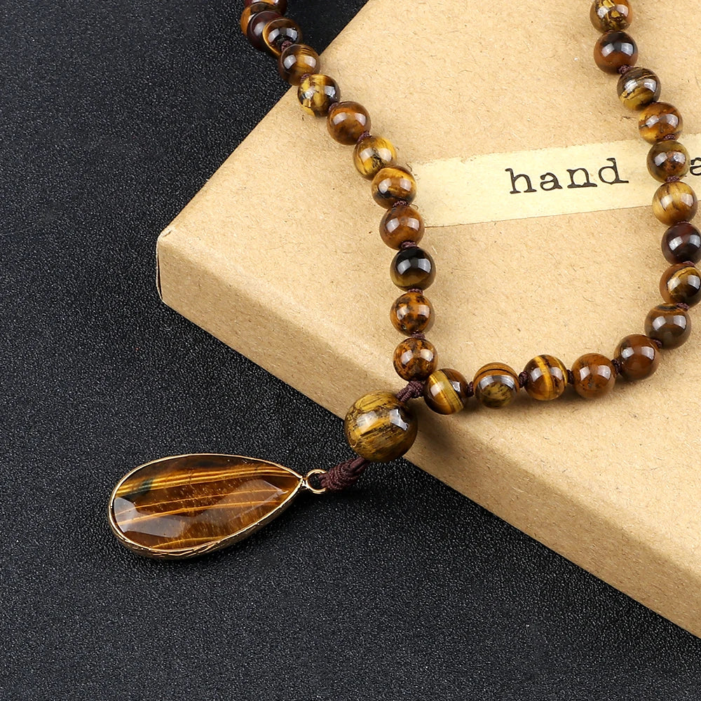 Vintage Design Tiger's Eye Handmade Mala Beads