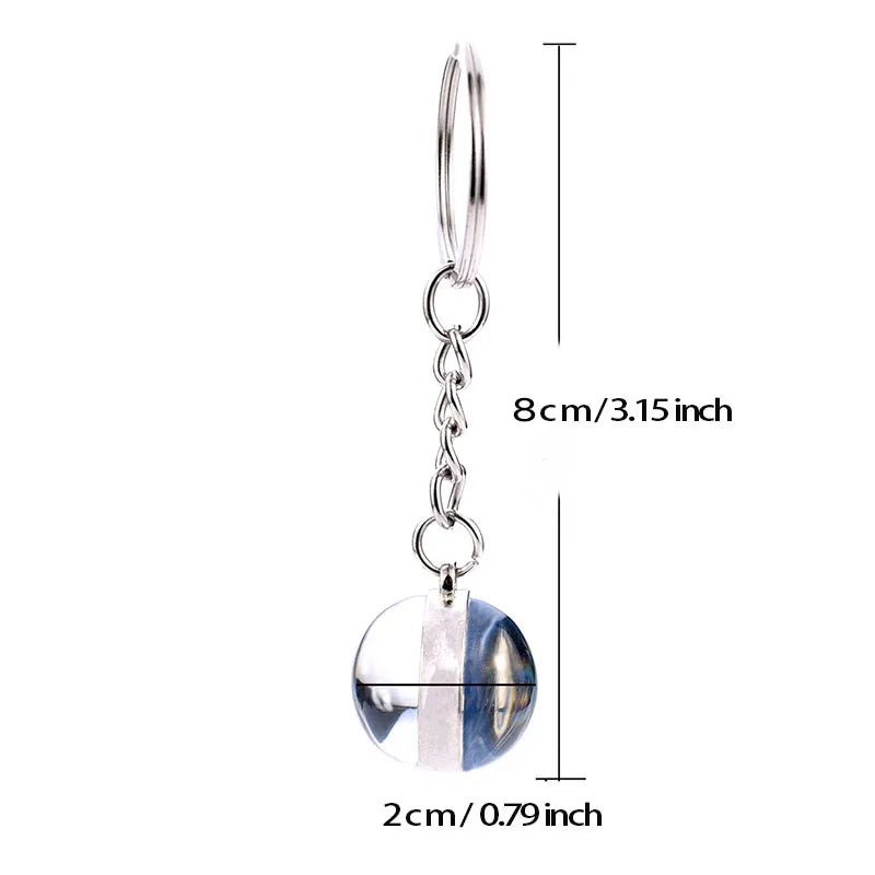 Constellation Starry Sky Luminous Glass Ball Keychain