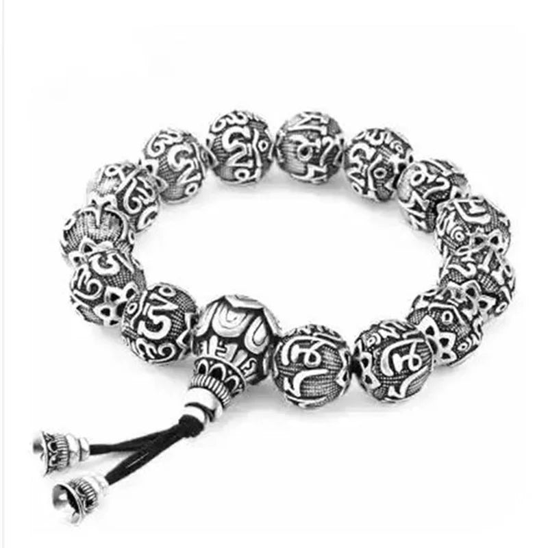 Om Mani Padme Hum Six Words Sanskrit Engraved Bracelet