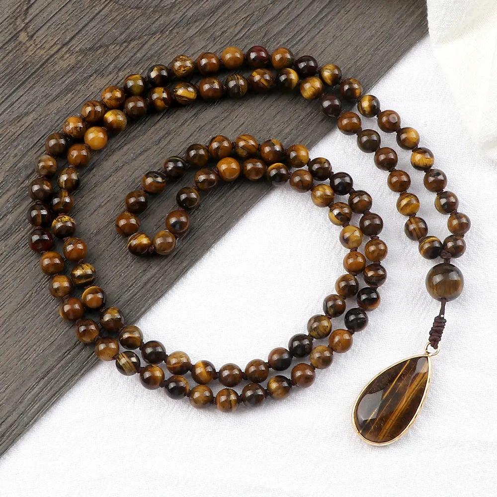 Vintage Design Tiger's Eye Handmade Mala Beads