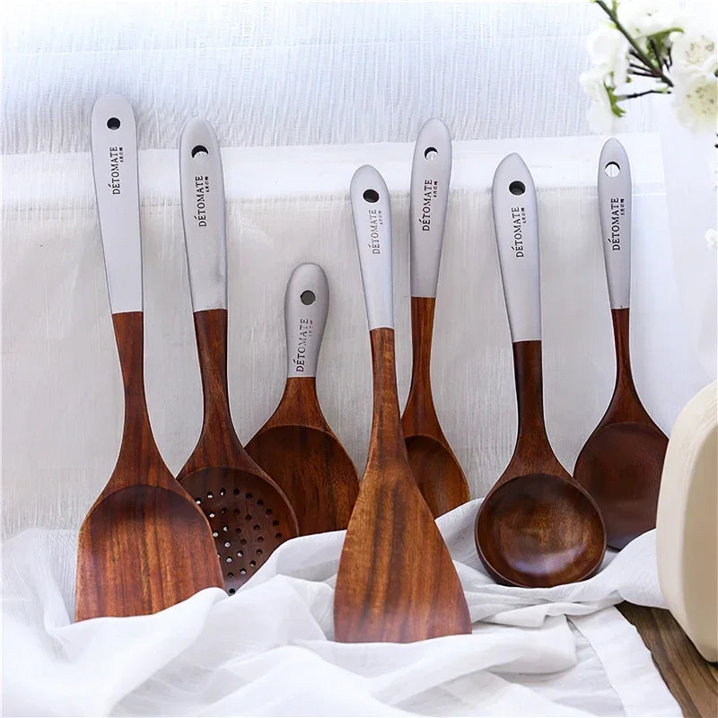 Eco-Friendly Solid Wood Teak Cooking Tools