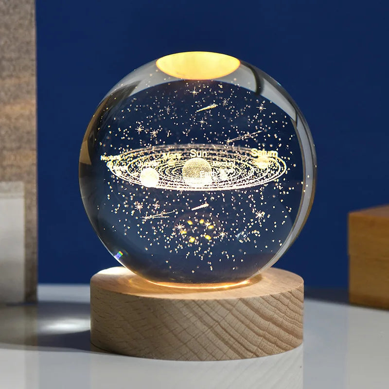 Solar System Globe Galaxy K9 Crystal Ball Snow Globe Astronomy Planets Ball Fantastic Home Decor Decorative Balls Model Gift