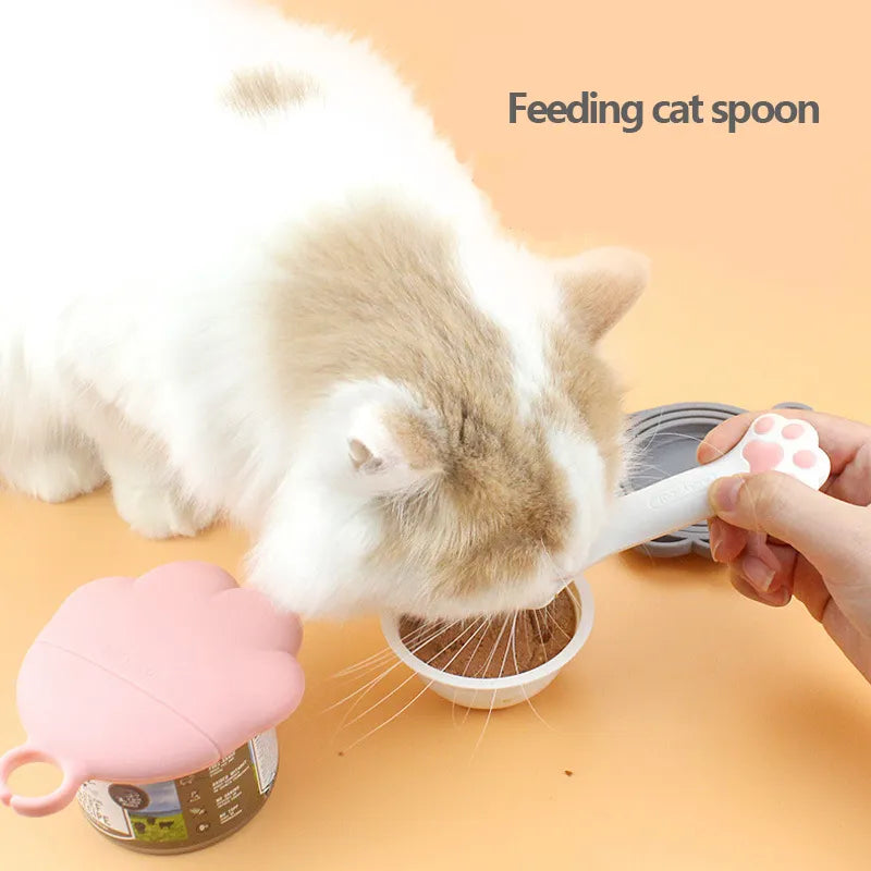 Pet Spoon & Silicone Can Sealing Cover Food Storage