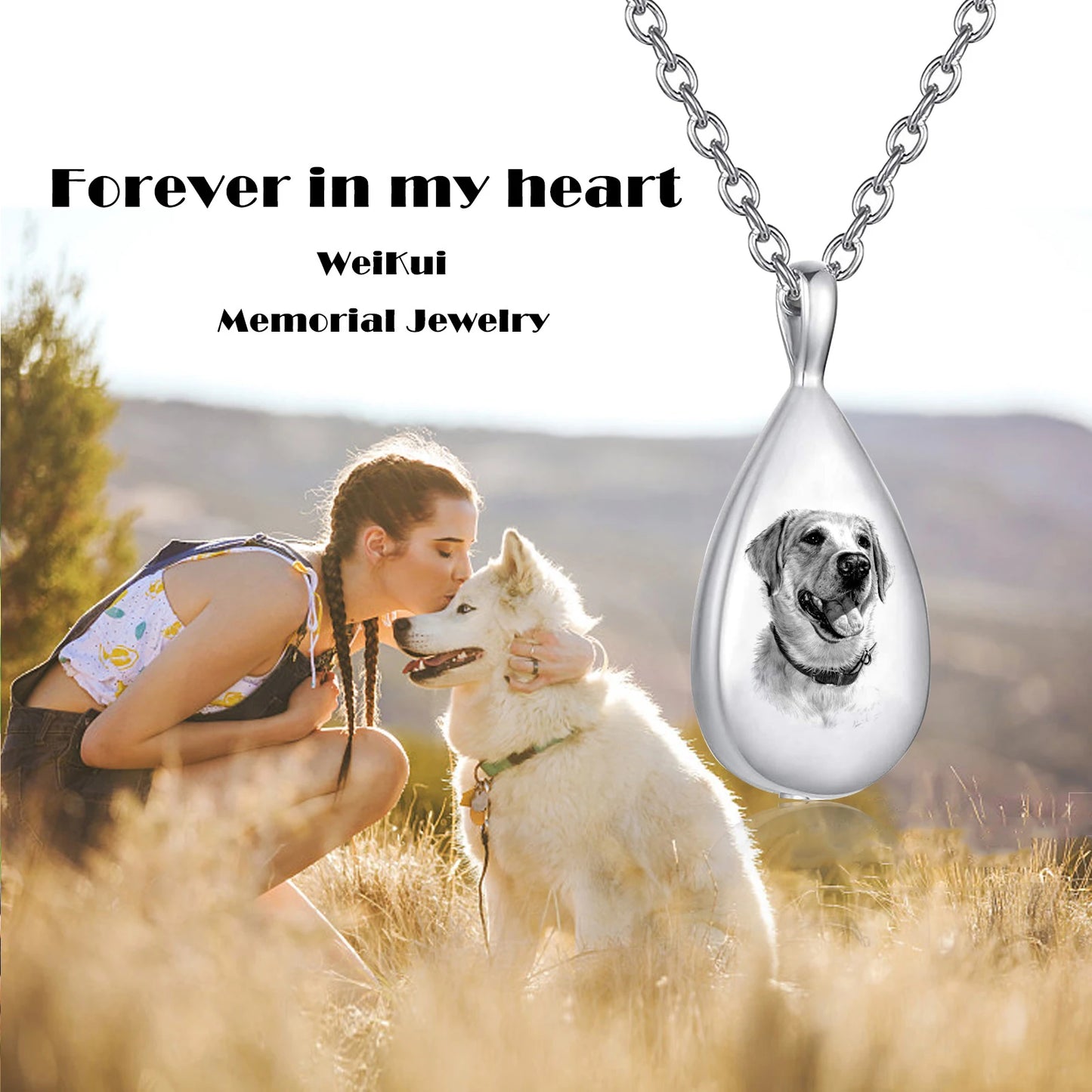 Pet Memorial Water Drop Necklace