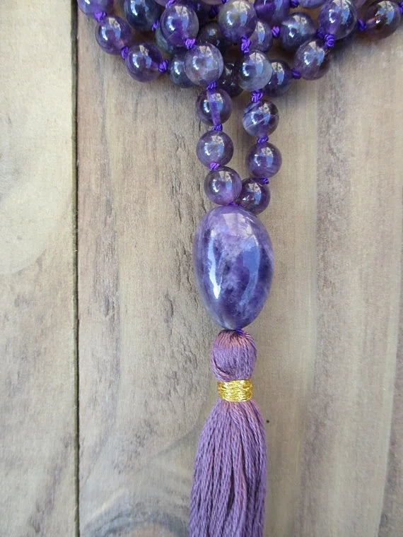 Amethyst Mala Beads with Tassel