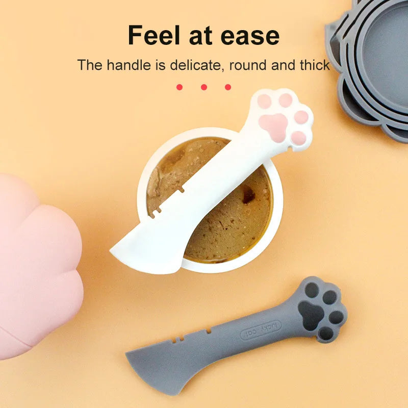 Pet Spoon & Silicone Can Sealing Cover Food Storage