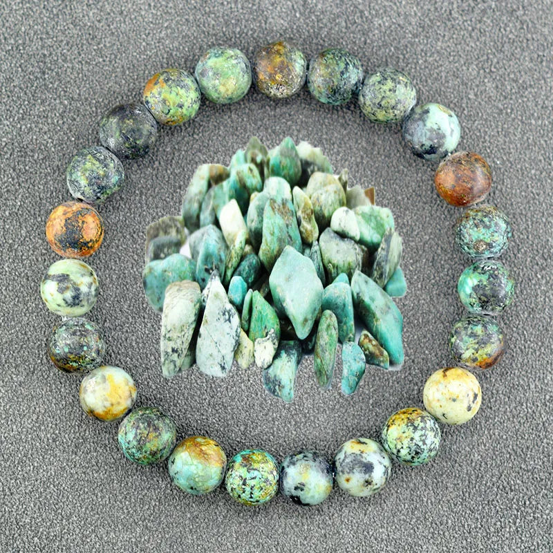 Handmade Natural African Green Moss Agate Stone Bracelet