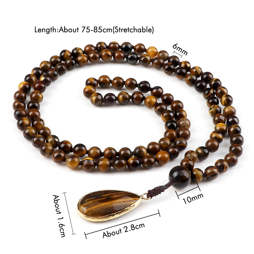 Vintage Design Tiger's Eye Handmade Mala Beads