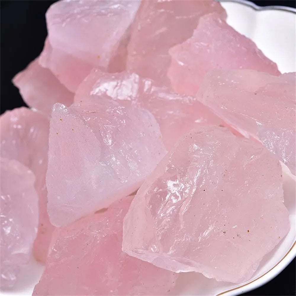 100% Natural Pink Rose Quartz Raw Crystal Stone - Healing Mineral for Stress Relief and Well-being