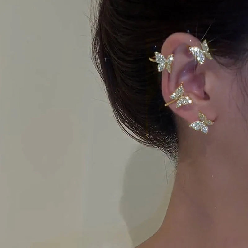 Moon Star Clip Earrings